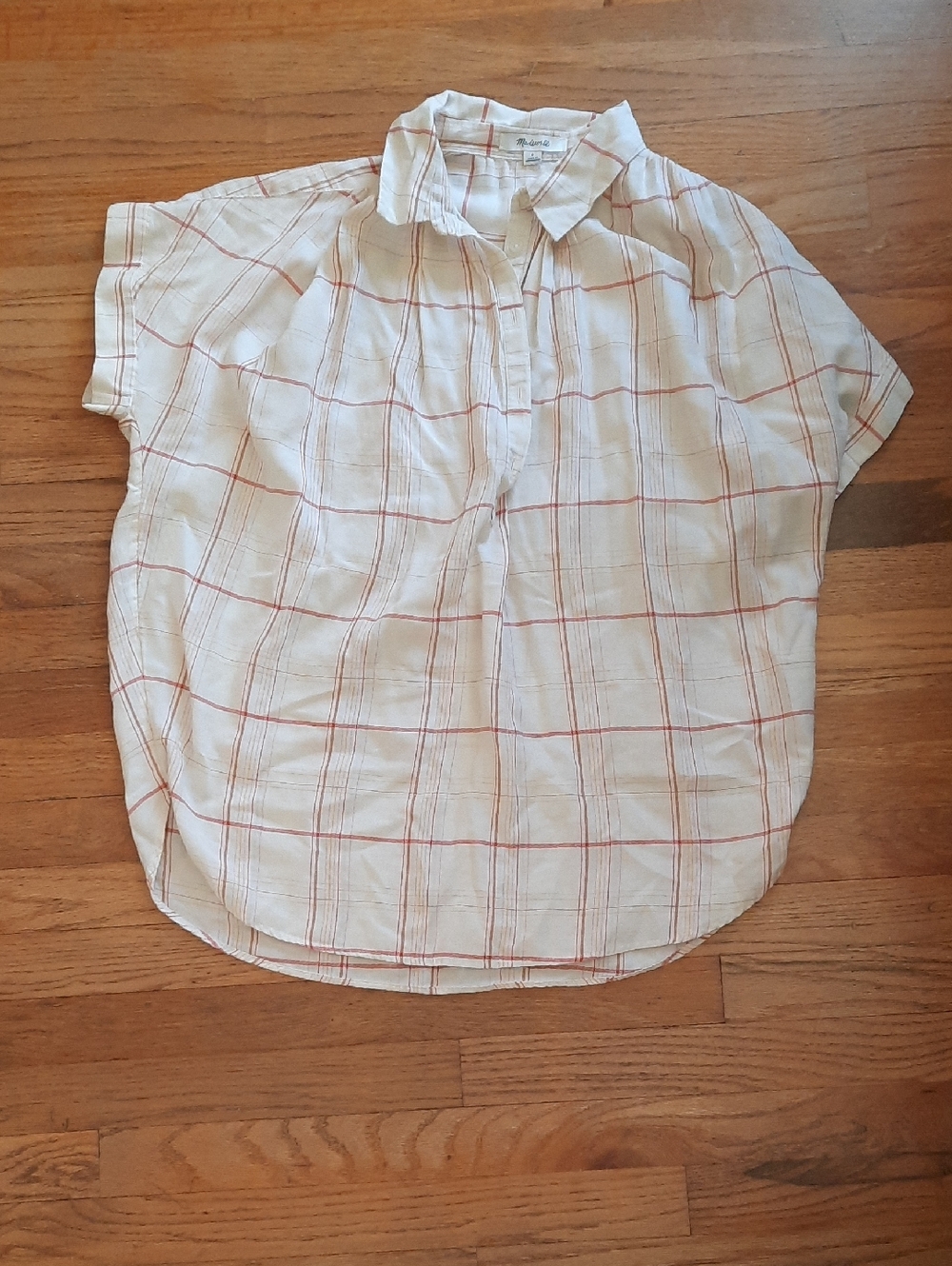 Madewell Plaid Multi Color Popover Top Central Shirt Small